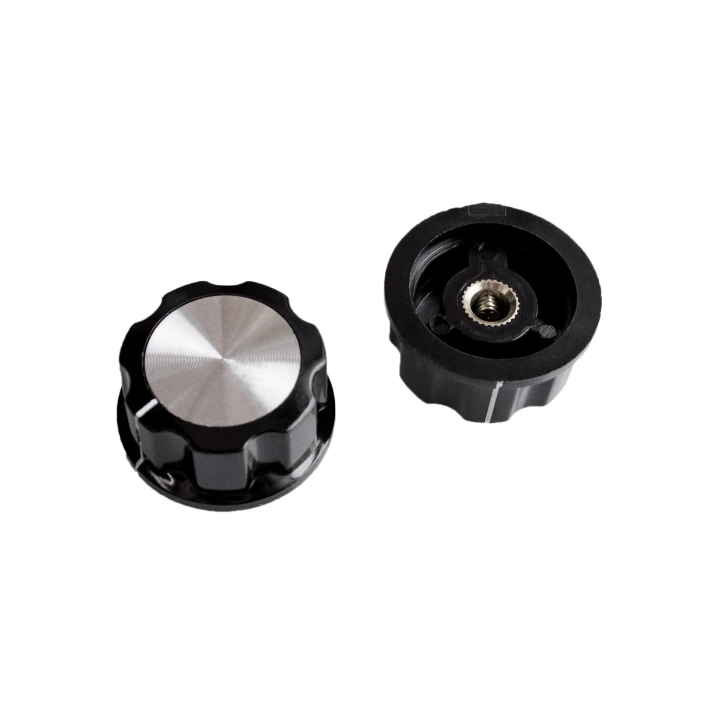 MF-A04 bakelite potentiometer knob with aluminum cap for rotary control in audio and electronic projects