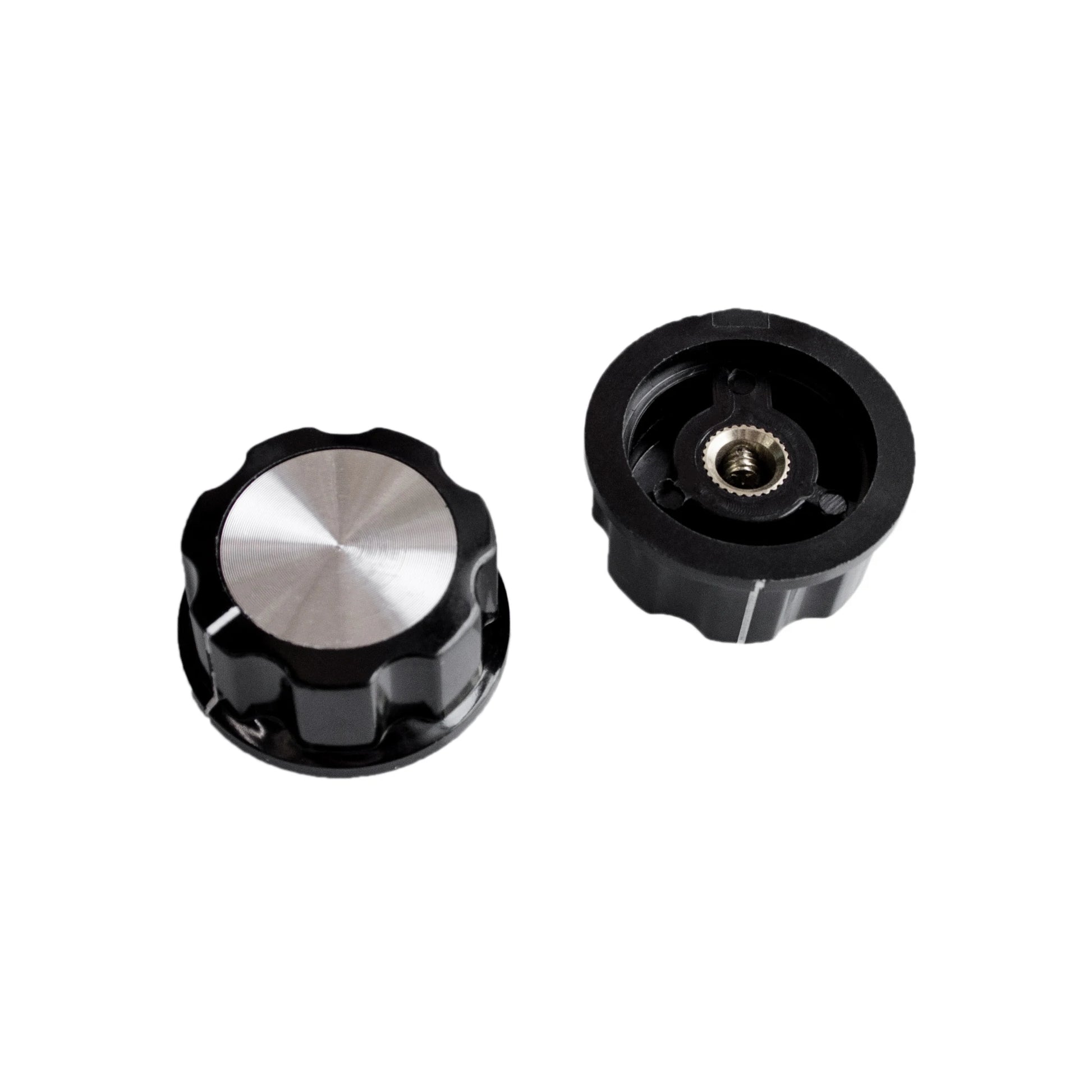 MF-A04 bakelite potentiometer knob with aluminum cap for rotary control in audio and electronic projects