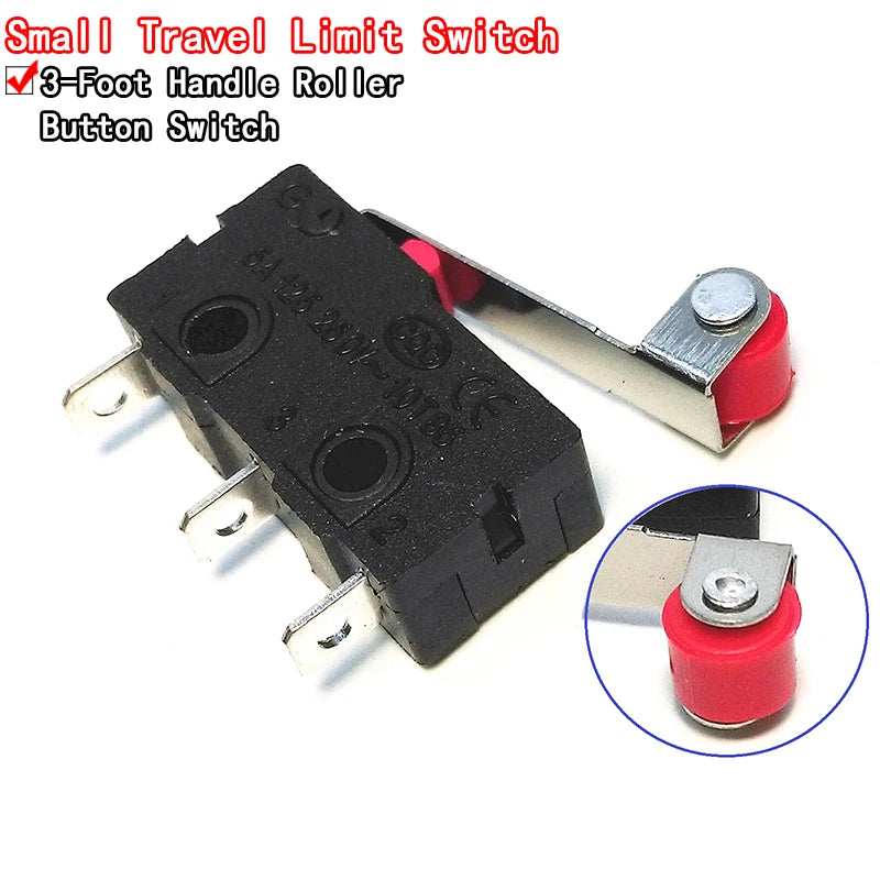 Micro roller lever limit switch KW12-3 KW11-N, supports normally open and normally closed configurations, ideal for DIY electronics, robotics, and machinery
