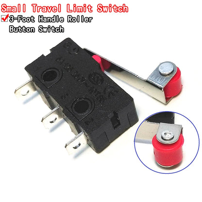 Micro roller lever limit switch KW12-3 KW11-N, supports normally open and normally closed configurations, ideal for DIY electronics, robotics, and machinery