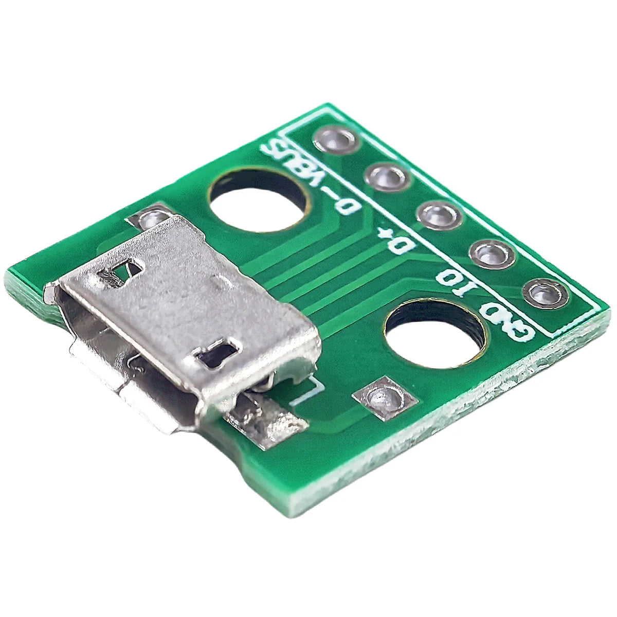 Micro USB to DIP adapter 5-pin female connector PCB converter, compatible with 2.54mm breadboards and DIY electronics projects