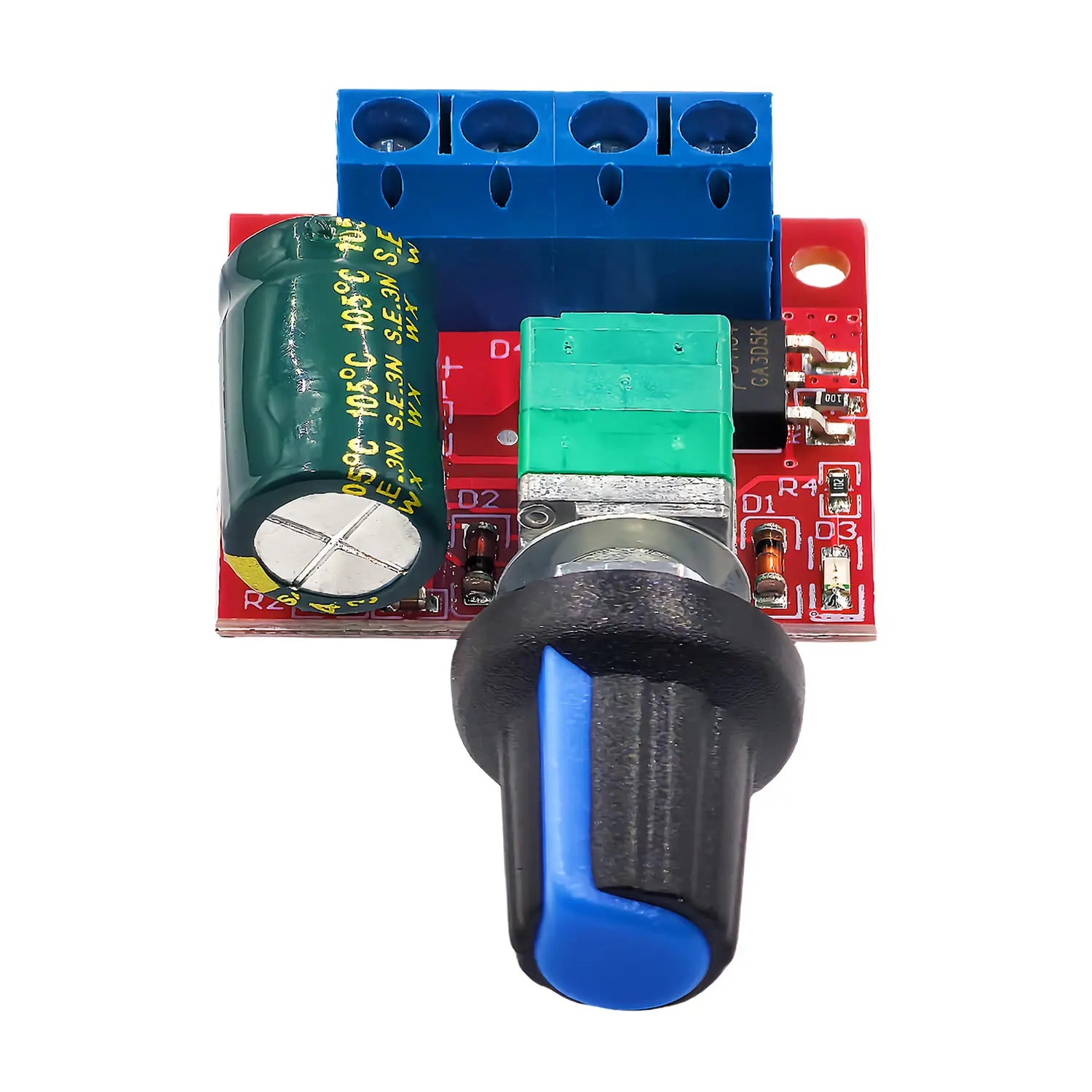 Mini DC motor PWM speed controller module, 4.5V-35V input, 5A 90W adjustable speed regulator board for DIY electronics and motor control projects