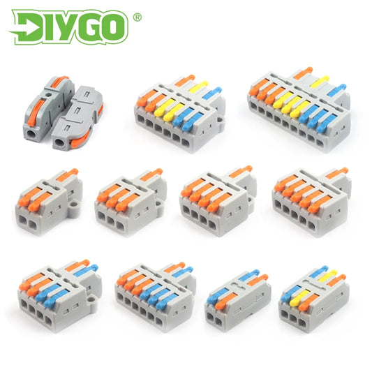 Mini fast universal push in wire connector terminal block compact design
