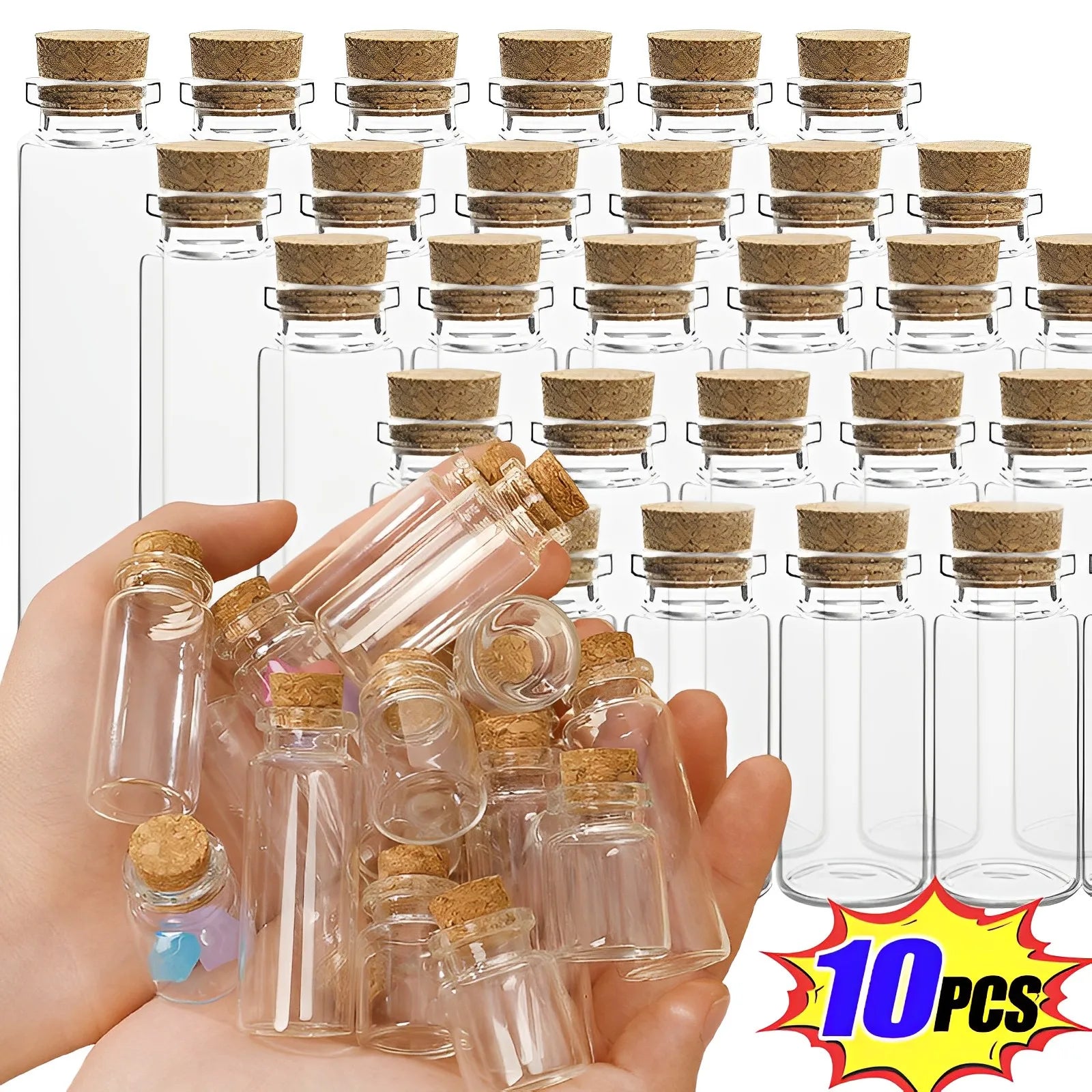Mini glass bottles with cork stoppers 5ml-20ml