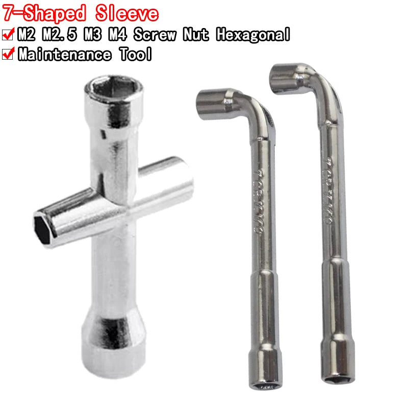 Mini screw nut wrench set with M2, M2.5, M3, M4 hex and cross sockets, ideal for car maintenance, DIY electronics, and small repair projects