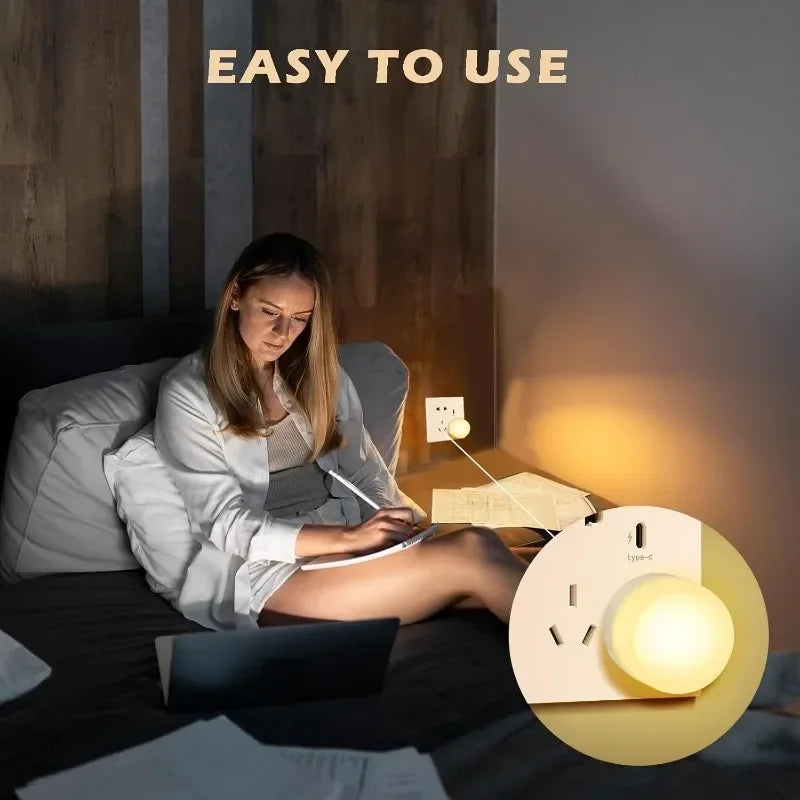 Detailed view of USB LED mini night light lamp for reading and eye protection
