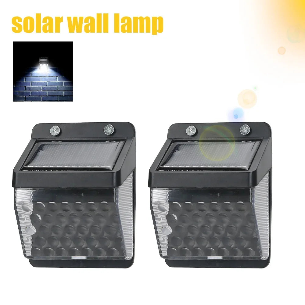 Mini solar LED wall lamp with light sensor