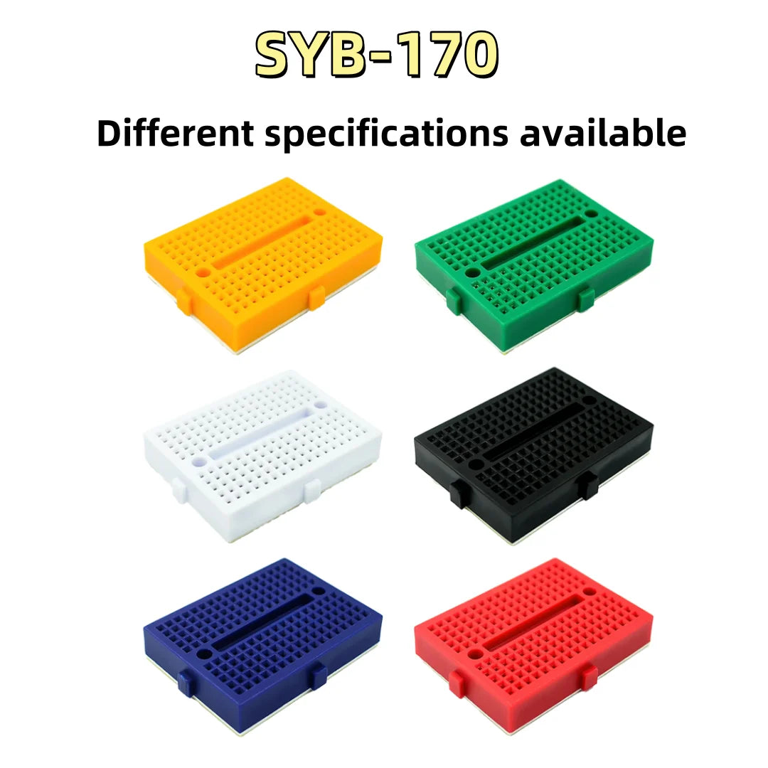 Mini solderless breadboard with 170 tie-points, compact size for DIY electronics experiments and prototyping