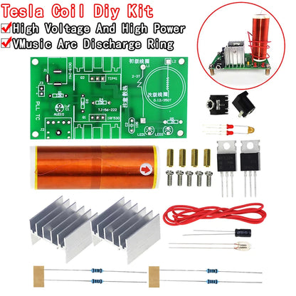 Mini Tesla coil kit 15W plasma speaker wireless transmission DIY module 15-24V DC for science experiments and electronic projects