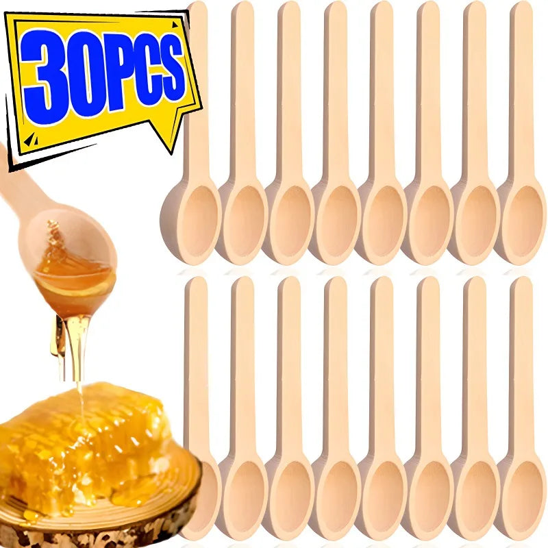 Mini wooden spoons for honey, coffee, and spice measuring