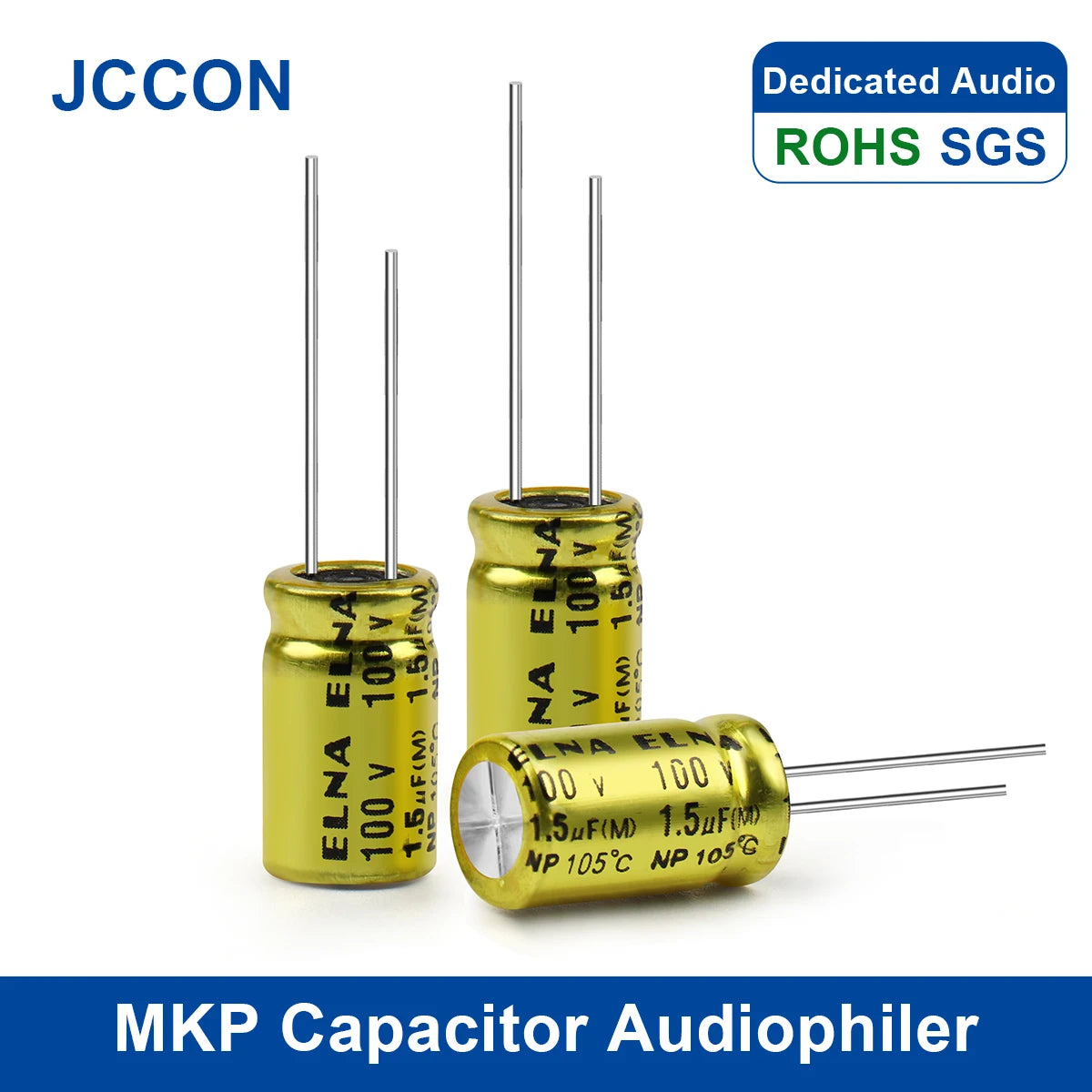 High-fidelity MKP metal film audio capacitor 100V, 1.5µF/2.2µF/3.3µF, ideal for HIFI coupling and frequency applications