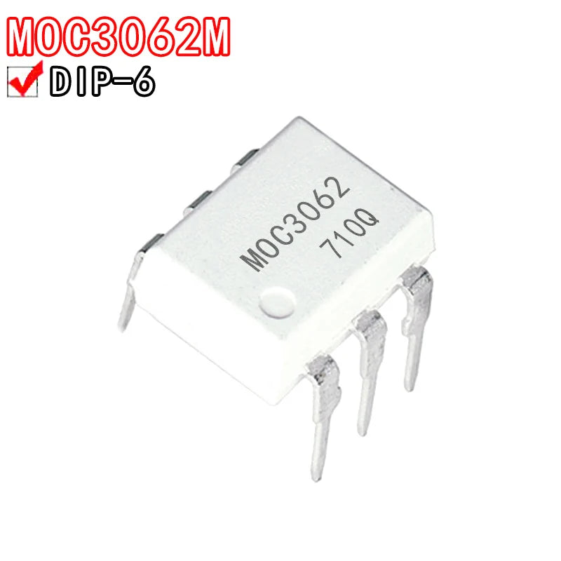 MOC3062M MOC3082M MOC3162M and other DIP-6 optocoupler IC chips for signal isolation and triac driver circuits