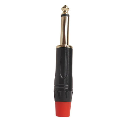 6.3mm mono plug showing gold RCA connector for coaxial AV audio video solder applications