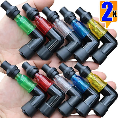 Universal motorcycle ignition spark plug cap high pressure elbow design