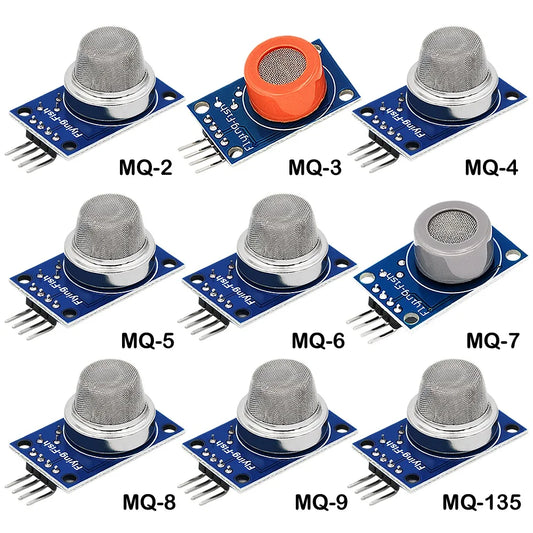 MQ series gas sensor module kit including MQ-135, MQ-2, MQ-3, MQ-4, MQ-5, MQ-6, MQ-7, MQ-8, MQ-9 for Arduino DIY electronics projects