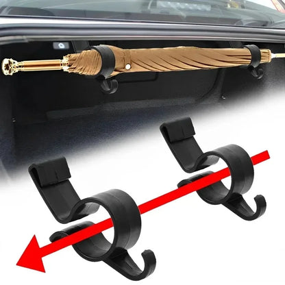 Multi-functional car hook for umbrella, towel, and storage organization