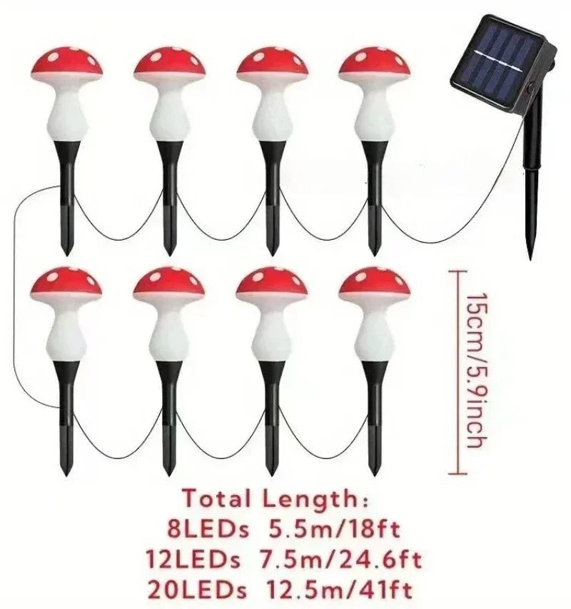Multi head solar stake garden lighting for outdoor decoration