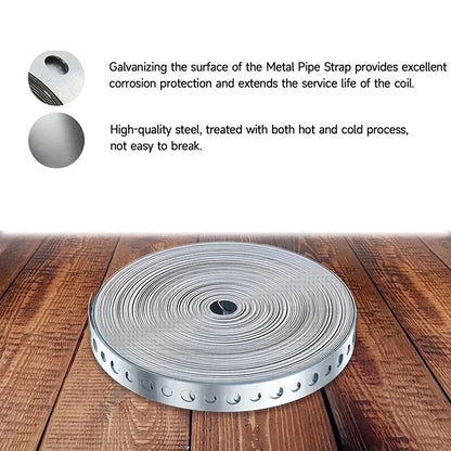 Pre-punched multi-slot metal tape for construction, pipe support, and sheet metal projects