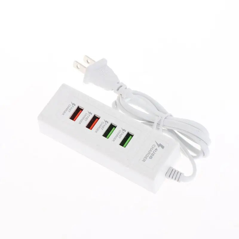 Set of multi splitter USB adapter portable charger with 4 ports, USB-C quick charging power strip