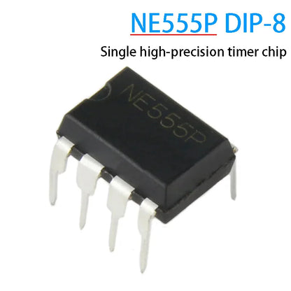 NE555 / NE555P / NE555N DIP-8 precision timer IC, suitable for oscillator circuits, programming, and electronics projects