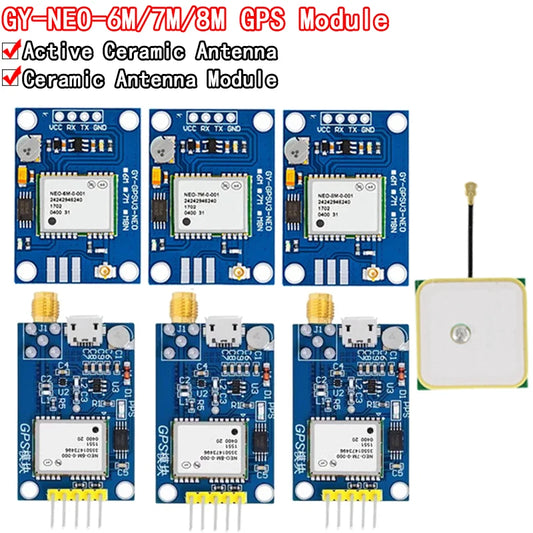 NEO-6M, NEO-7M, NEO-8M GPS module with EEPROM, flight control support, large antenna, compatible with Arduino and DIY electronics projects