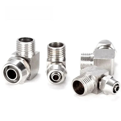 KPL nickel-plated copper pneumatic quick connector showing 1/8, 1/4, 3/8, 1/2 thread fittings for hydraulic and air compressor use