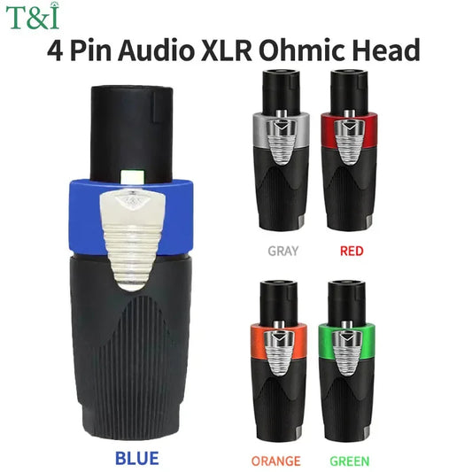 NL4FC Speakon 4 pin audio XLR connector with ohm head and solder-free amplifier terminal for superior sound quality