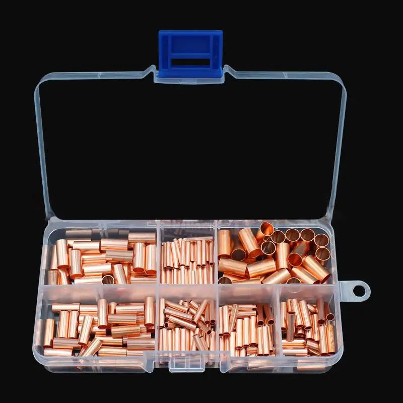Non-insulated butt terminal assortment kit copper crimp connectors
