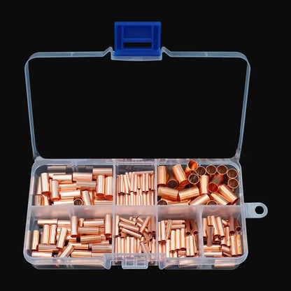 Non-insulated butt terminal assortment kit copper crimp connectors