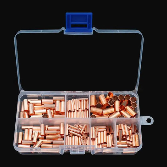 Non-insulated butt terminal assortment kit copper crimp connectors