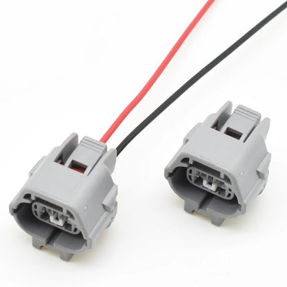 Close-up of socket on automotive O2 oxygen sensor wire harness connector ensuring secure electrical connection
