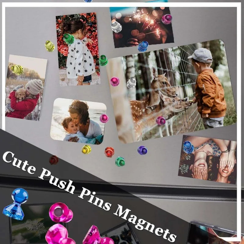 Magnetic push pins for office bulletin board