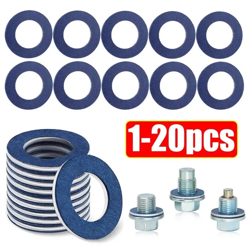 Oil drain plug washer gasket for automotive oil pan sealing
