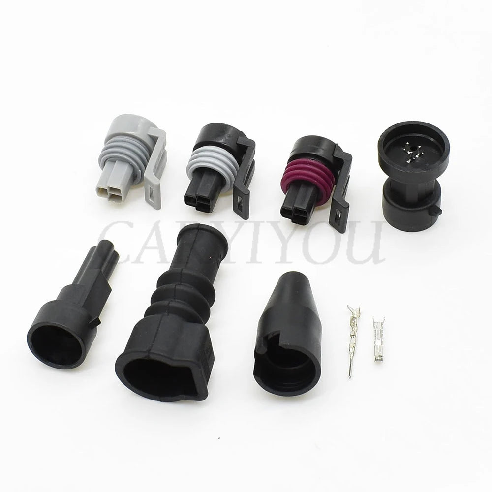 Detailed view of wiring harness and plastic housing for 3-Pin waterproof automotive oil fuel pressure sensor connector 12110192