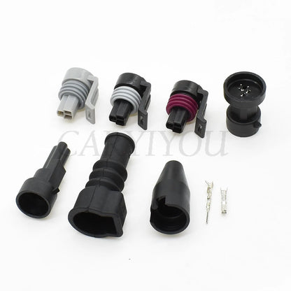 Detailed view of wiring harness and plastic housing for 3-Pin waterproof automotive oil fuel pressure sensor connector 12110192