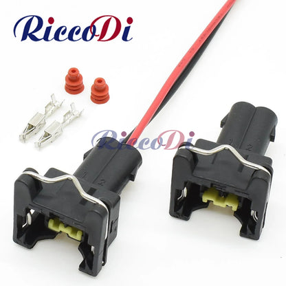 2 pin automotive oil sensor connector female plug socket with wire for secure engine monitoring