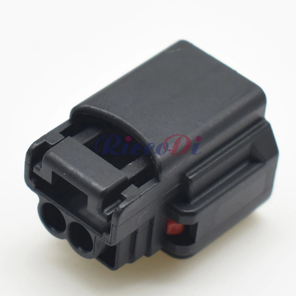 Rear view of 2-pin oil temperature sensor plug FQGE-MT-284 showing wire connection points and durable insulation