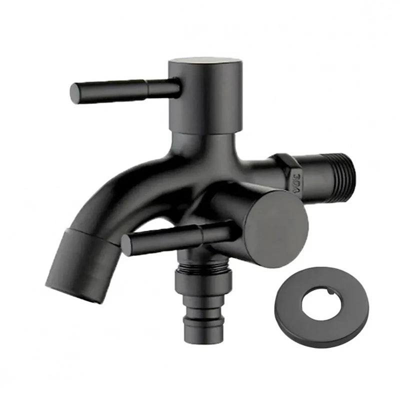 One inlet and two outlet multifunction faucet design