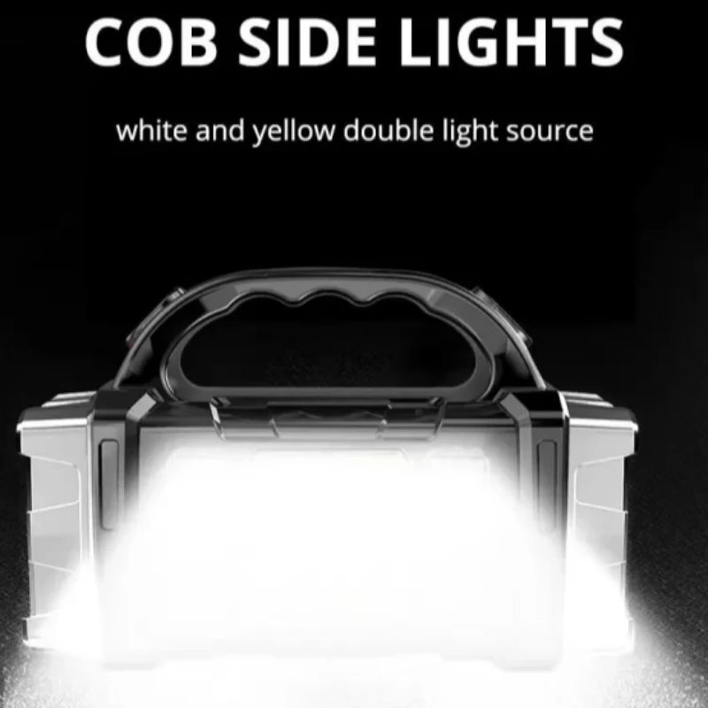Rechargeable solar LED torch for camping and outdoor use