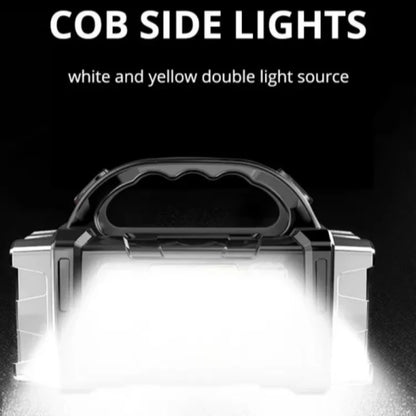 Rechargeable solar LED torch for camping and outdoor use