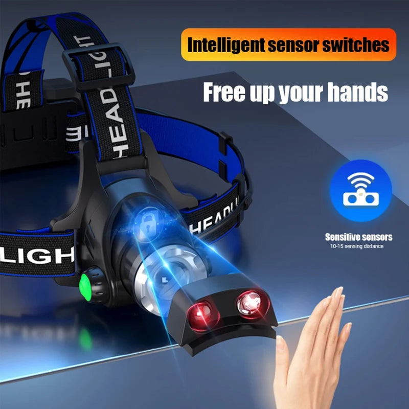 LED headlamp for outdoor fishing and camping