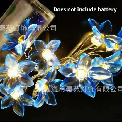 Lily fairy lights garland for outdoor garden and party decoration
