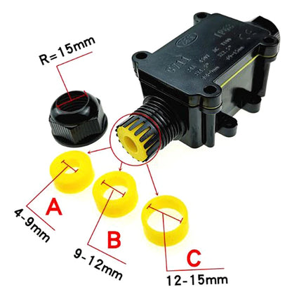 Junction box for outdoor lighting cable connection