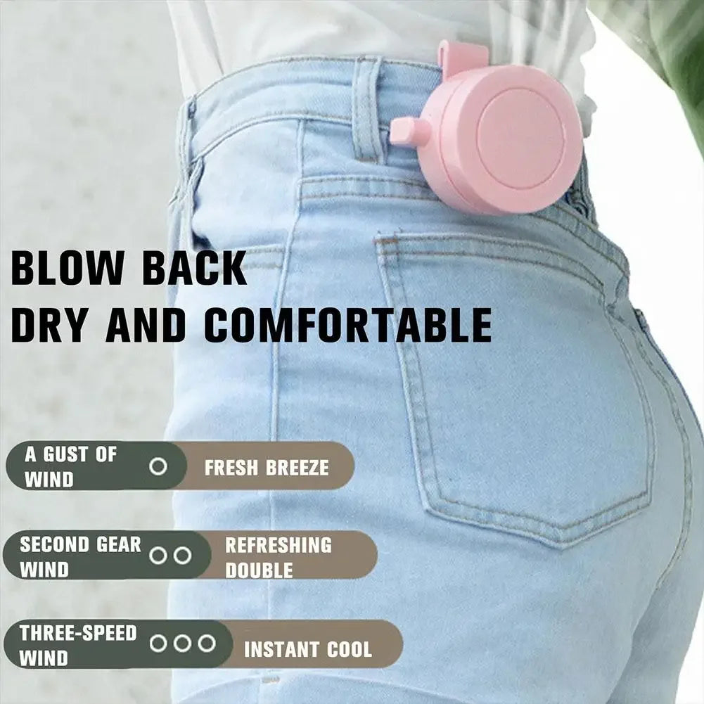Clip-on waist fan for outdoor travel and hiking