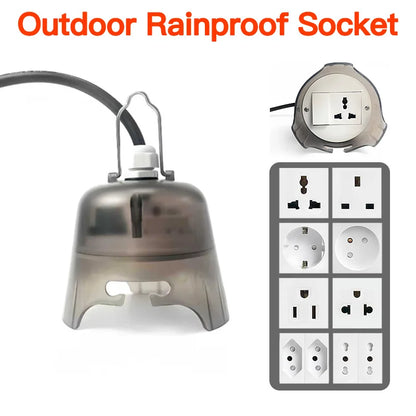 outdoor waterproof electrical socket box weatherproof rainproof power outlet with protective cover for garden and patio