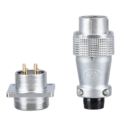 Structure of P28 aviation connector, square flange socket, male/female circular butt joint, pins from 2 to 24, P28K2Q PLS28