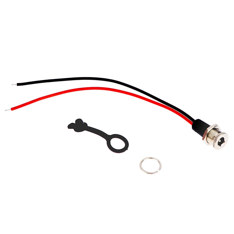 Panel mount DC power socket connector with nut