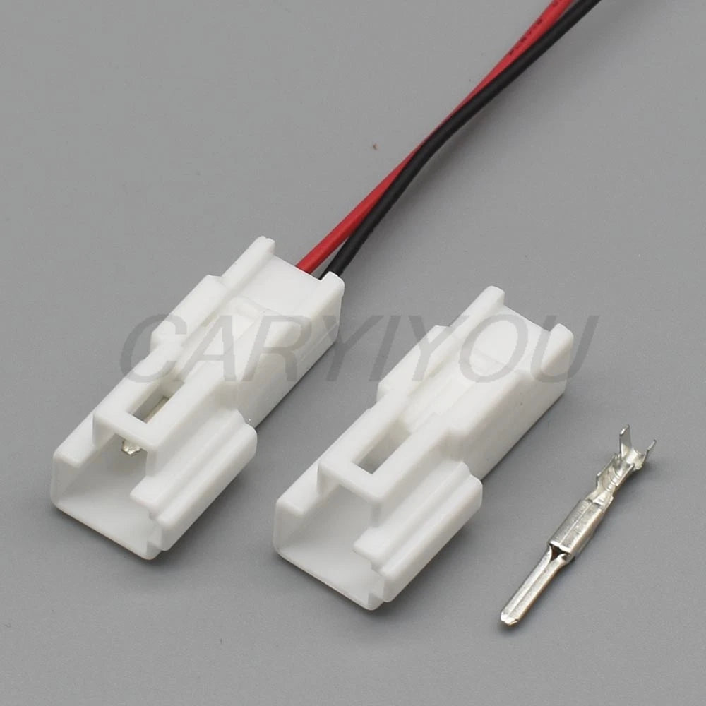 Assembly view of 2-pin vehicle parking sensor plug connector with robust design for reliable connection