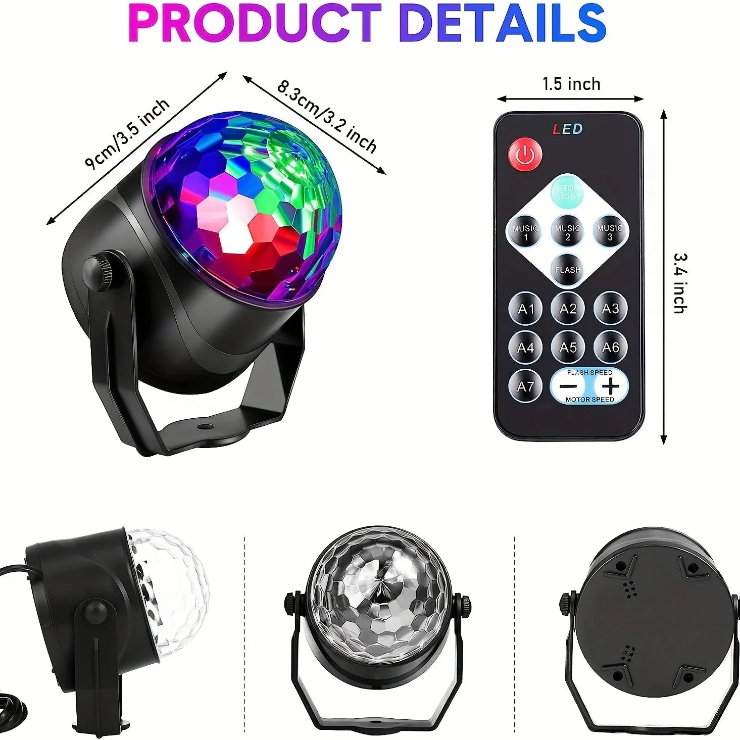 LED disco ball light for party atmosphere