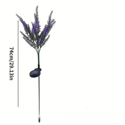 Solar powered decorative lamp for patio and yard, purple lavender flower garden lighting